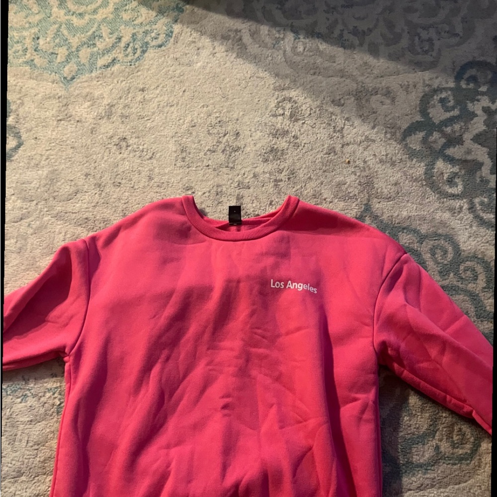 Pink Crew Neck Sweatshirt in Soft Fabric